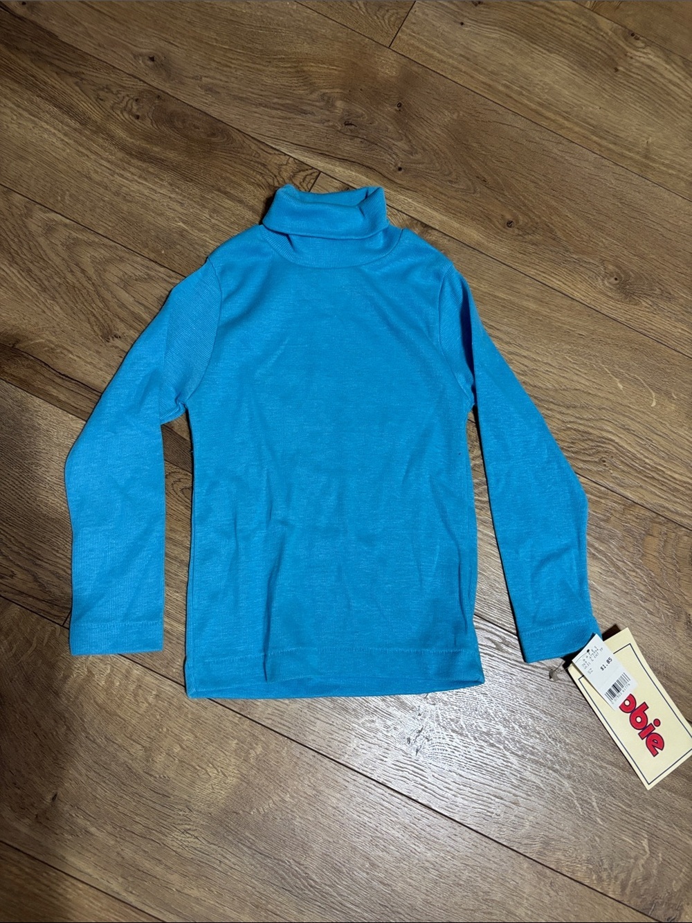Vintage Dobie Turtleneck Shirt Unisex Kids Children's Long Sleeve Blue sz 6 NWT